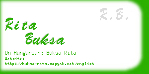 rita buksa business card